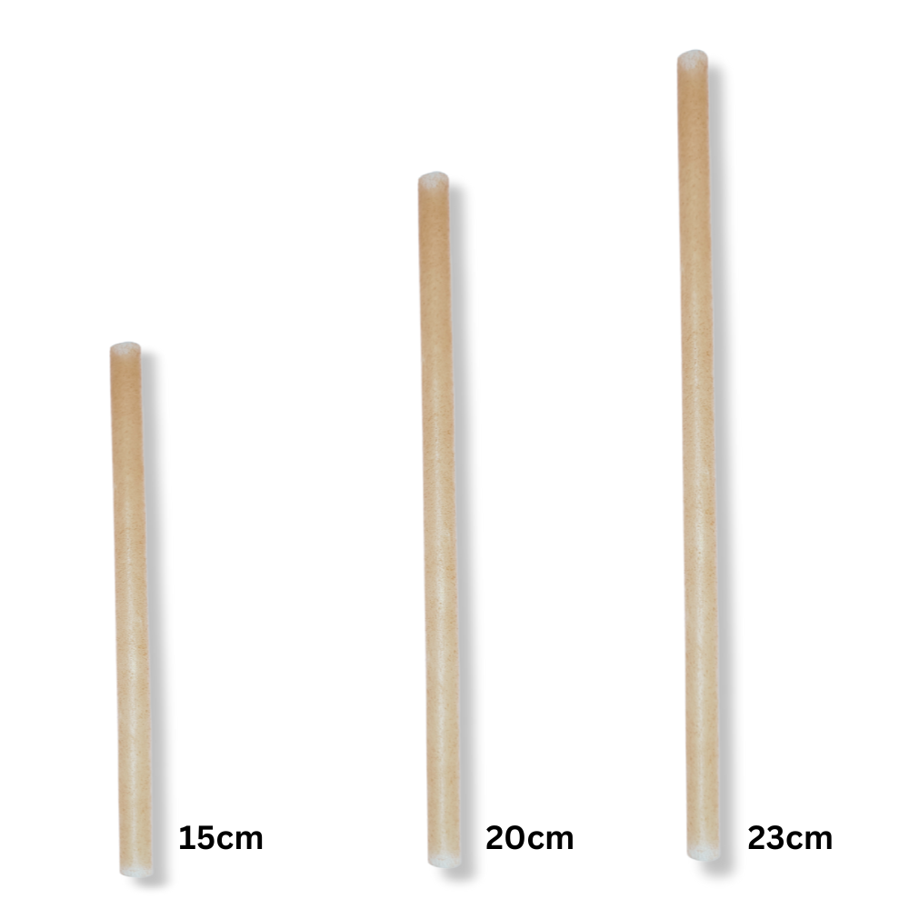 NATURAL GOLD PLQ DRINKING STRAWS 08 MM 250PCS