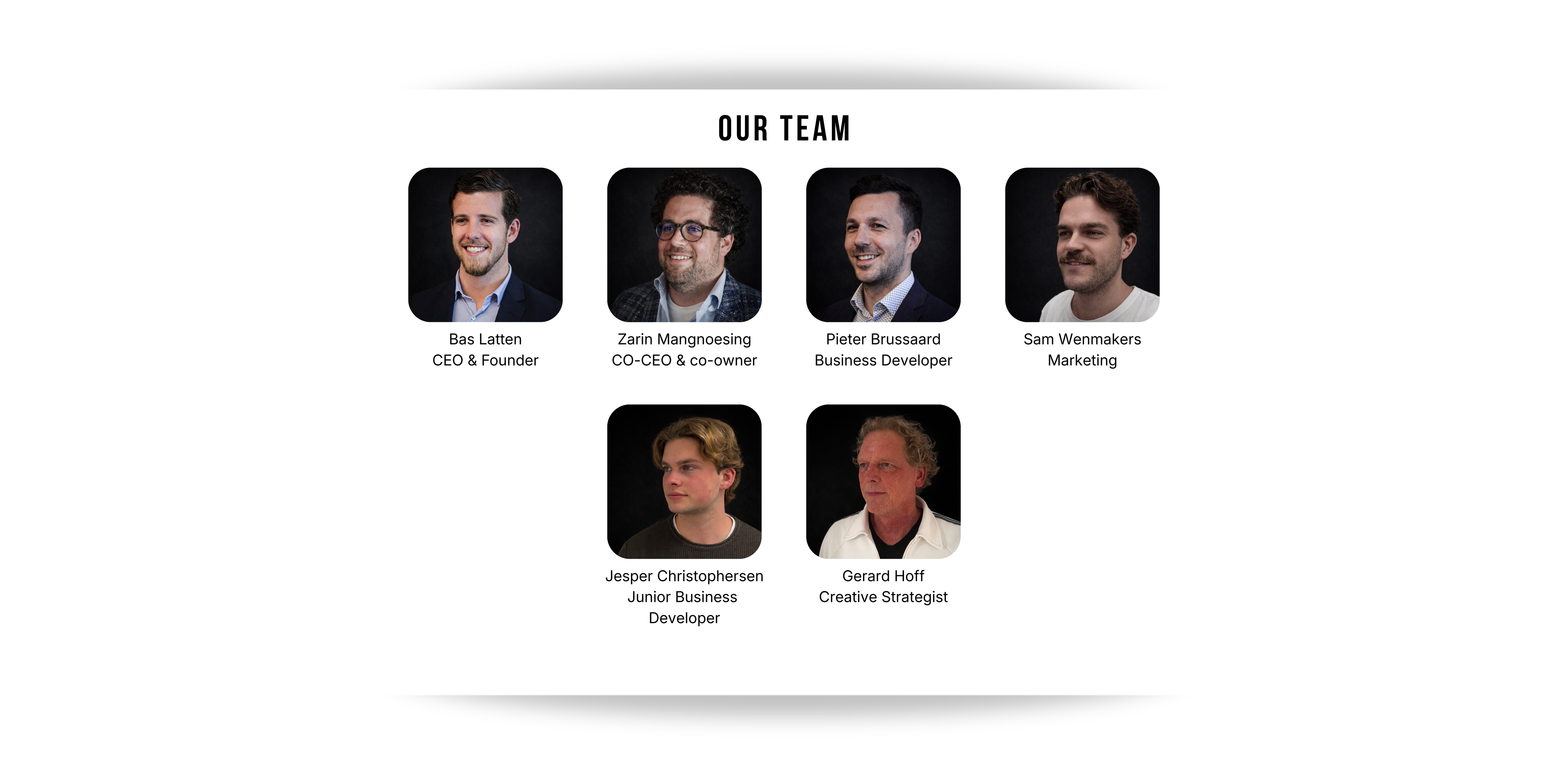 Cyclups Plantastiq team page with photos of CEO Bas Latten and colleagues