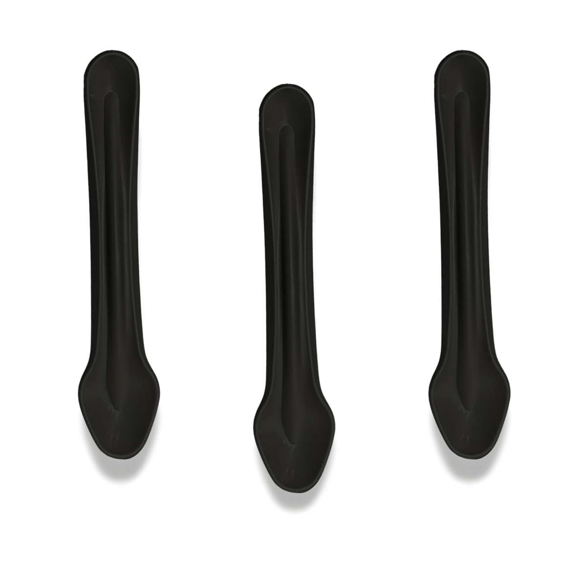 Black compostable PLQ ice spoons made from wheat - Cyclups Plantastiq non-plastic tableware