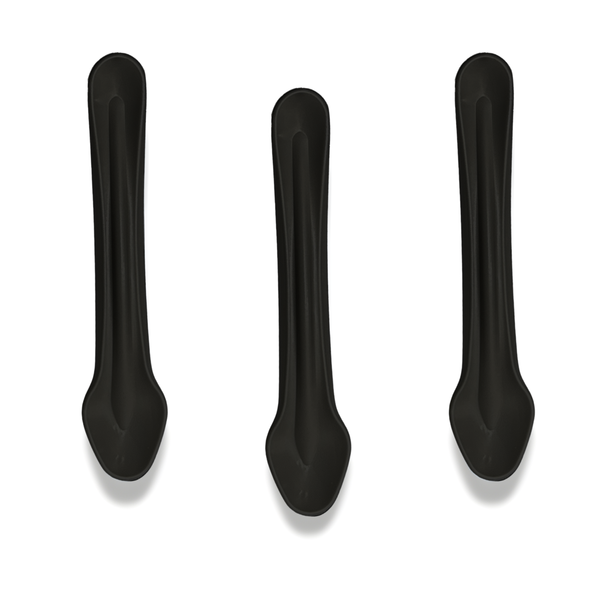 Black compostable PLQ ice spoons made from wheat - Cyclups Plantastiq non-plastic tableware